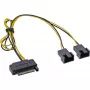 InLine SATA Y-maitinimo laidas SATA lizdas / 2x FAN 2 kaiščių kištukas 0,30 m