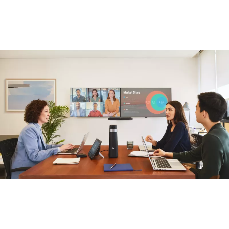 Vaizdo juosta HP Poly Studio X32 All-In-One, 4K Ultra HD, 20 MP, 5 asmenims, Wi-Fi, Ethernet, Bluetooth (be maitinimo šaltinio, TAA)