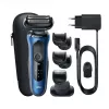 Braun Series 6 61-B1500s Folieninis skustuvas su trimeriu Mėlyna