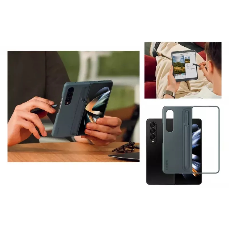 Samsung EF-OF93PCBEGWW apsauginis dėklas Galaxy Z Fold4, juodas, su stovu ir S Pen laikikliu
