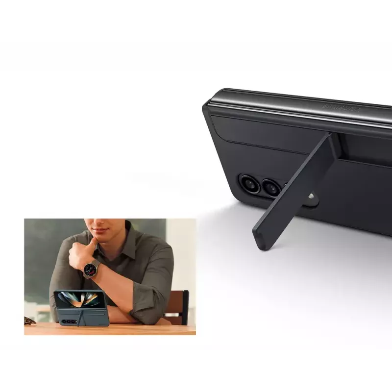 Samsung EF-OF93PCBEGWW apsauginis dėklas Galaxy Z Fold4, juodas, su stovu ir S Pen laikikliu