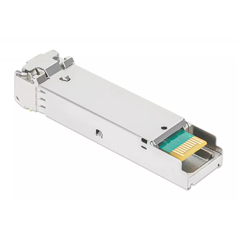 Intellinet Gigabit Fiber WDM Bi-Direkcinis SFP optinis siųstuvas-imtuvas 1000Base-BX-D (LC) vienmodis, 120 km, BiDi WDM (RX1490/TX1550), MSA suderinamas, sidabrinis