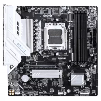 GIGABYTE B840M GAMING PLUS WIFI6E pagrindinė plokštė - AMD Ryzen 9000 procesoriams, 8+2+2 fazių VRM, iki 8200MHz DDR5(O.C), 2xPCIe 4.0 M.2, Wi-Fi 6E, 1GbE LAN, USB 3.2 Gen 2