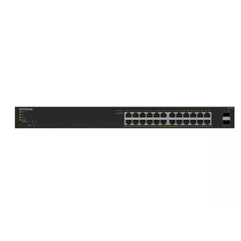 NETGEAR GS324TPv2 valdomas L2/L3 gigabitinis Ethernet (10/100/1000) PoE jungiklis 1U juodas