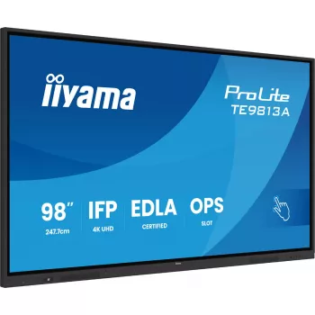 Interaktyvus plokščiasis skydelis IIYAMA TE9813A-B2AG 97.5 colio (2.48 m) 4K Ultra HD 500 cd/m² Wi‑Fi Android 24/7 juodas