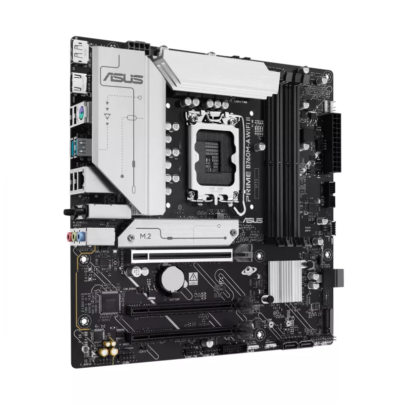 Motininė plokštė ASUS PRIME B760M-A WIFI II micro ATX, Intel B760, LGA 1700, DDR5, 4 DIMM lizdai, iki 256 GB, Wi‑Fi 6E, 2,5Gb Ethernet