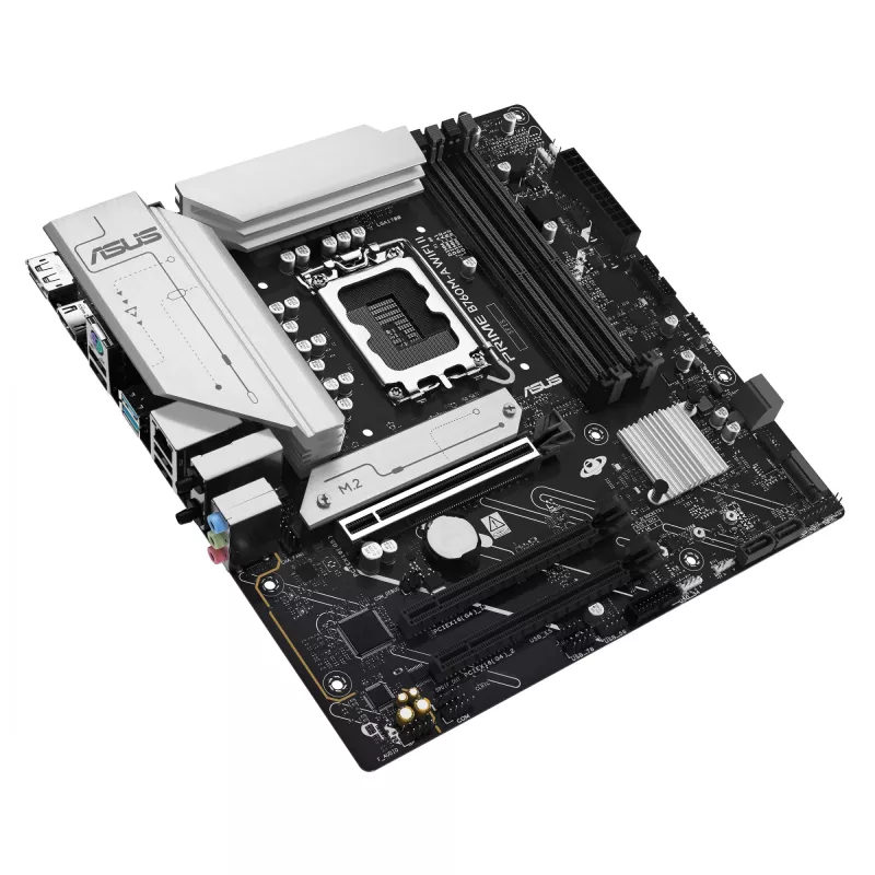 Motininė plokštė ASUS PRIME B760M-A WIFI II micro ATX, Intel B760, LGA 1700, DDR5, 4 DIMM lizdai, iki 256 GB, Wi‑Fi 6E, 2,5Gb Ethernet