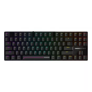 Mechaninė žaidimų klaviatūra Cherry MX 8.2 Pro TMR Wireless Tenkeyless 88 klavišų RGB USB + RF + Bluetooth QWERTY US International Juoda
