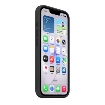 Silicone Case su MagSafe, skirta Apple iPhone 17e — Juoda, Silikonas ir Mikropluoštas, 6,1 colio