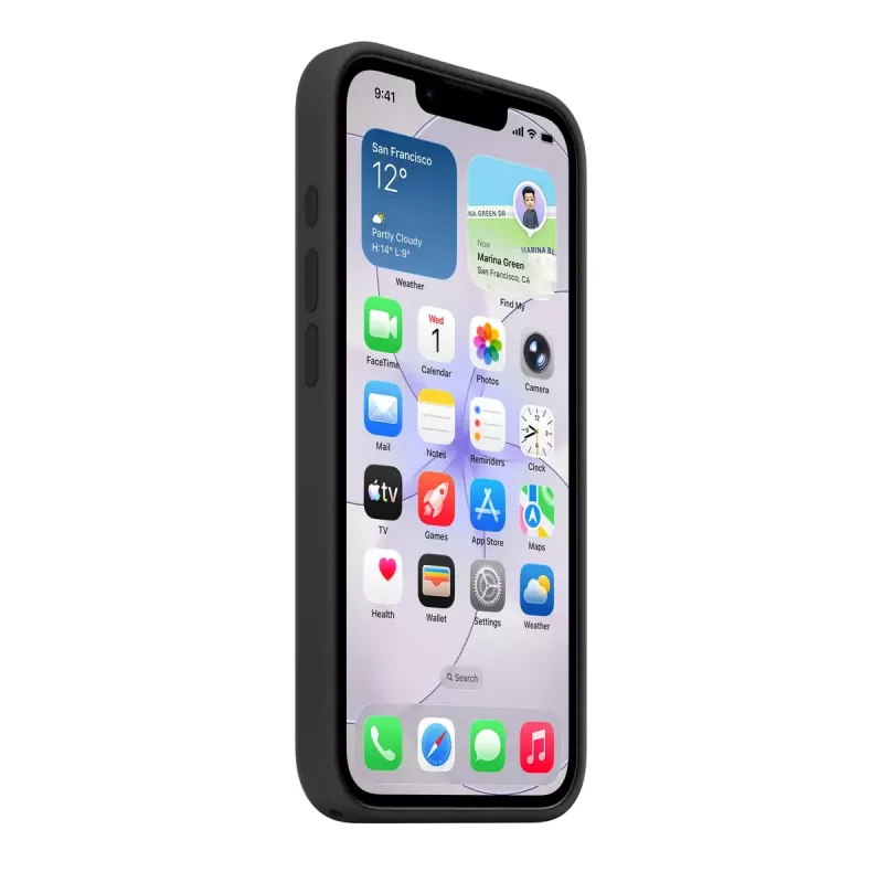 Silicone Case su MagSafe, skirta Apple iPhone 17e — Juoda, Silikonas ir Mikropluoštas, 6,1 colio