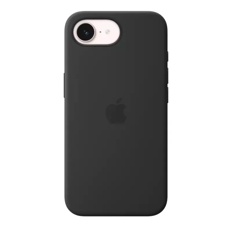 Silicone Case su MagSafe, skirta Apple iPhone 17e — Juoda, Silikonas ir Mikropluoštas, 6,1 colio