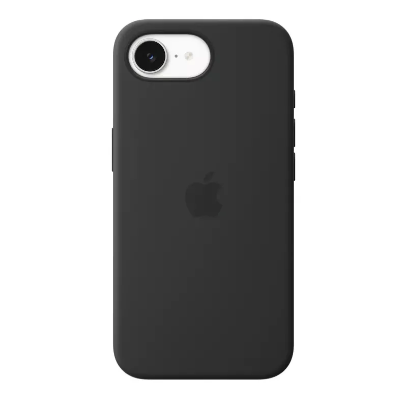Silicone Case su MagSafe, skirta Apple iPhone 17e — Juoda, Silikonas ir Mikropluoštas, 6,1 colio