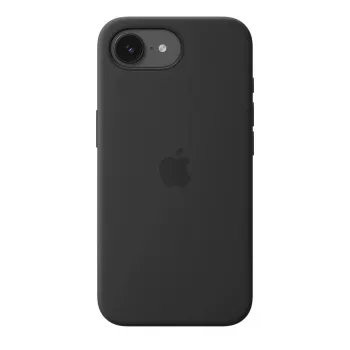 Silicone Case su MagSafe, skirta Apple iPhone 17e — Juoda, Silikonas ir Mikropluoštas, 6,1 colio