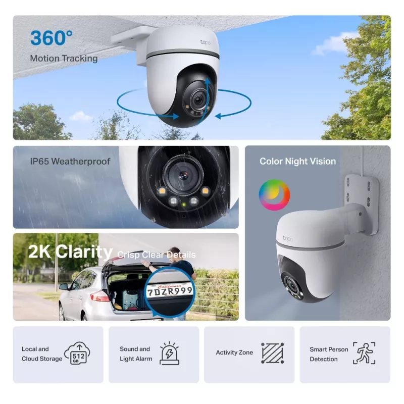 TP-Link Tapo TC41 V2 sferinė IP apsaugos kamera Vidaus ir lauko 2304 x 1296 pikseliai Lubų/Sienos/Stulpo