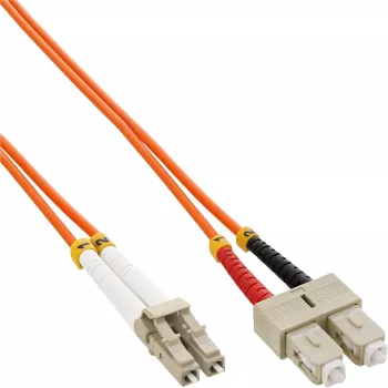 InLine Fiber Optical Duplex Cable LC/SC 50/125µm OM2 0,5m