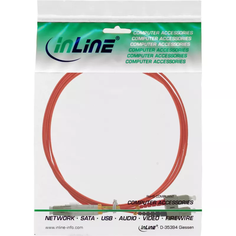 InLine Fiber Optical Duplex Cable LC/SC 50/125µm OM2 0,5m
