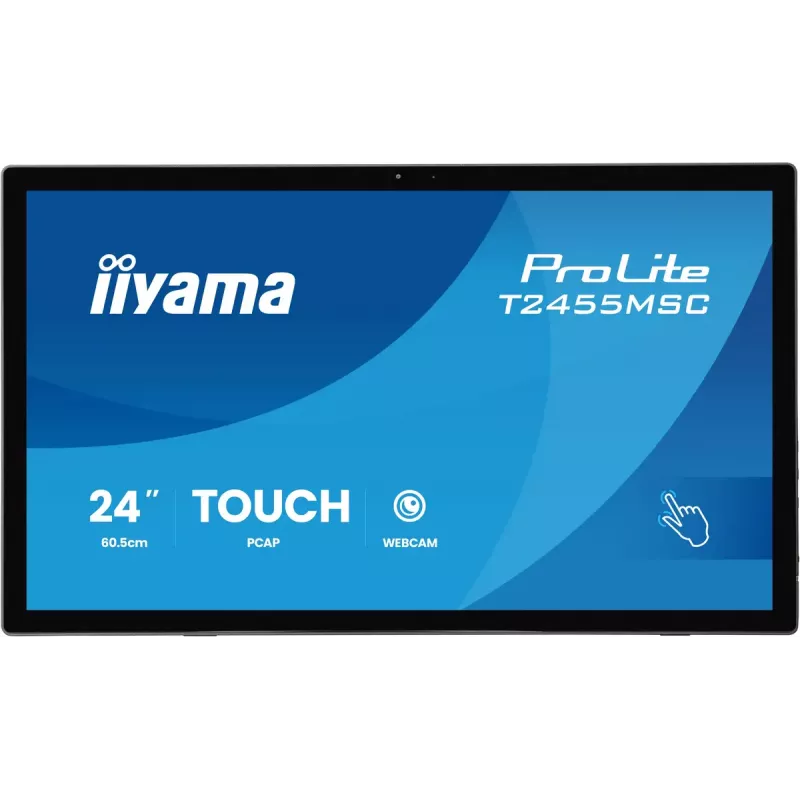 Liečiamasis valdymo skydelis IIYAMA T2455MSC-B2 23,8 col. IPS 1920×1080, garsiakalbiai, VESA, juodas