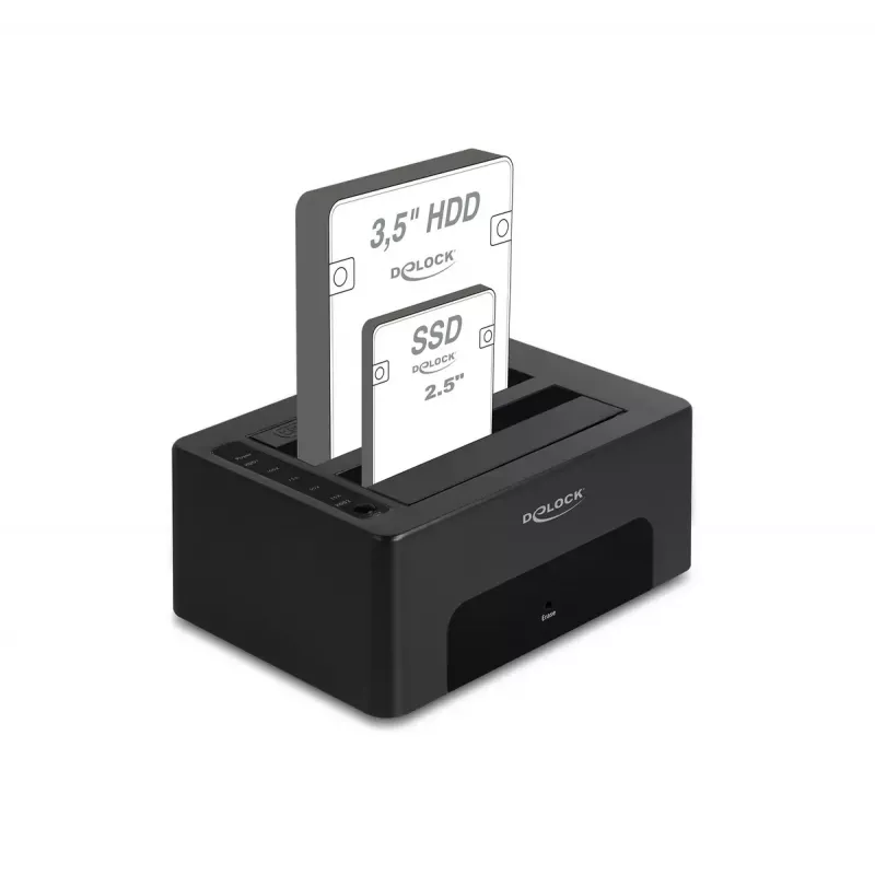 HDD/SSD dėklas DeLOCK 64187 Juodas 2,5/3,5 colio 5 Gbit/s
