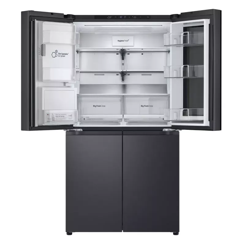 LG InstaView GMG960EVJE šaldytuvas šaldiklis šalia šaldytuvo Laisvai pastatomas 638 L Juoda