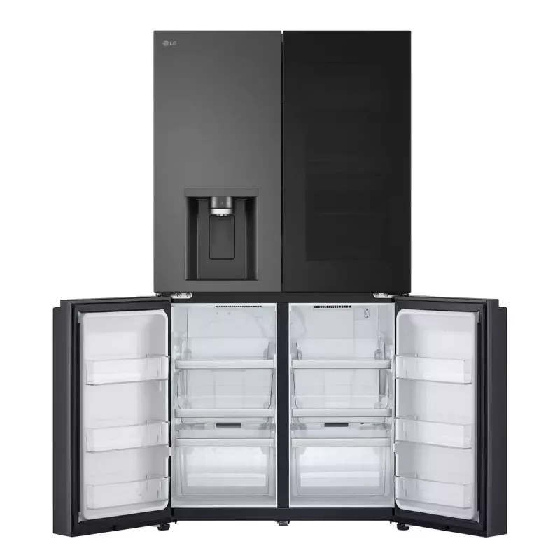 LG InstaView GMG960EVJE šaldytuvas šaldiklis šalia šaldytuvo Laisvai pastatomas 638 L Juoda