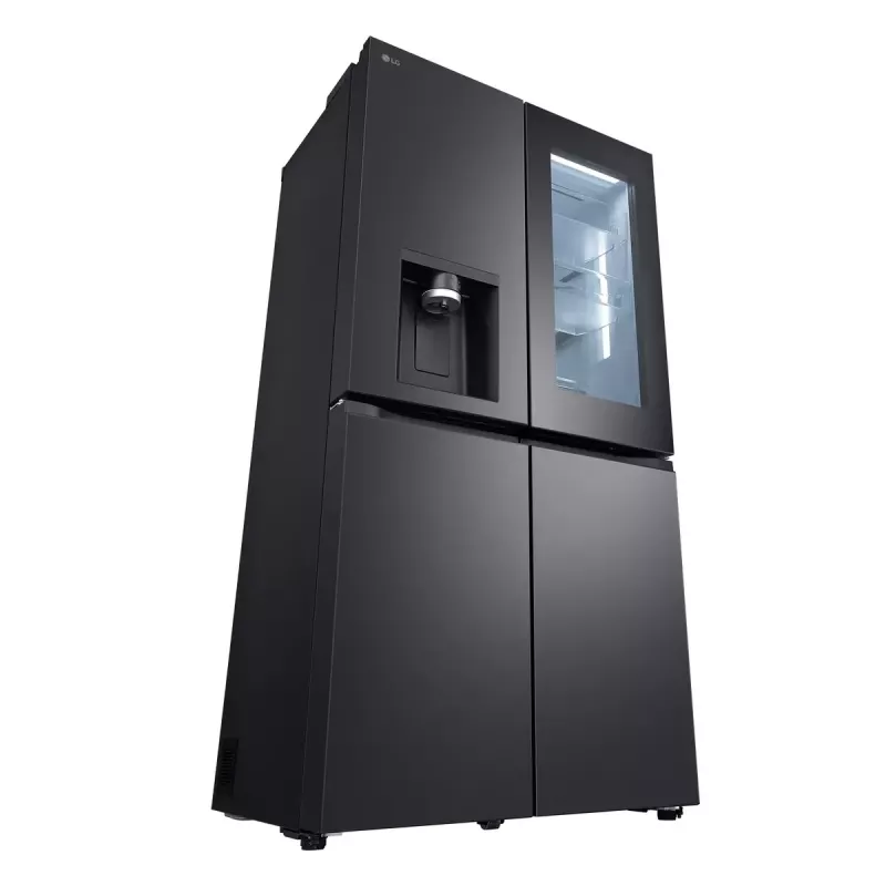 LG InstaView GMG960EVJE šaldytuvas šaldiklis šalia šaldytuvo Laisvai pastatomas 638 L Juoda