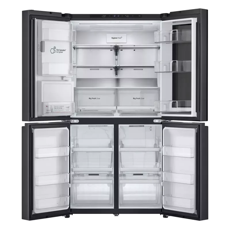 LG InstaView GMG960EVJE šaldytuvas šaldiklis šalia šaldytuvo Laisvai pastatomas 638 L Juoda