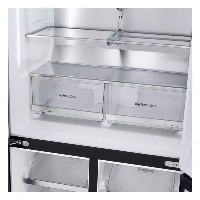 LG InstaView GMG960EVJE šaldytuvas šaldiklis šalia šaldytuvo Laisvai pastatomas 638 L Juoda