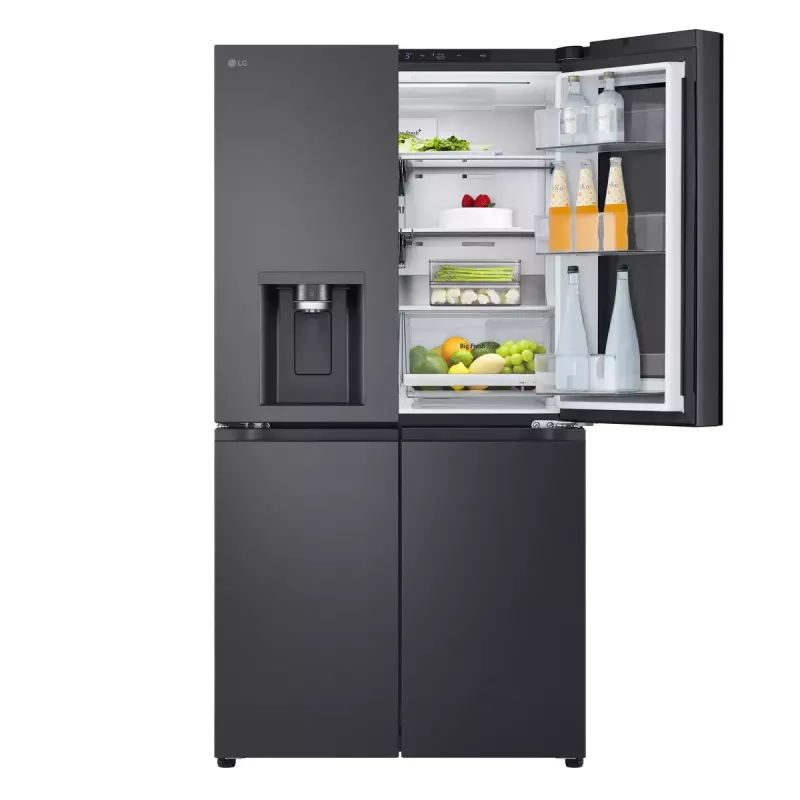 LG InstaView GMG960EVJE šaldytuvas šaldiklis šalia šaldytuvo Laisvai pastatomas 638 L Juoda