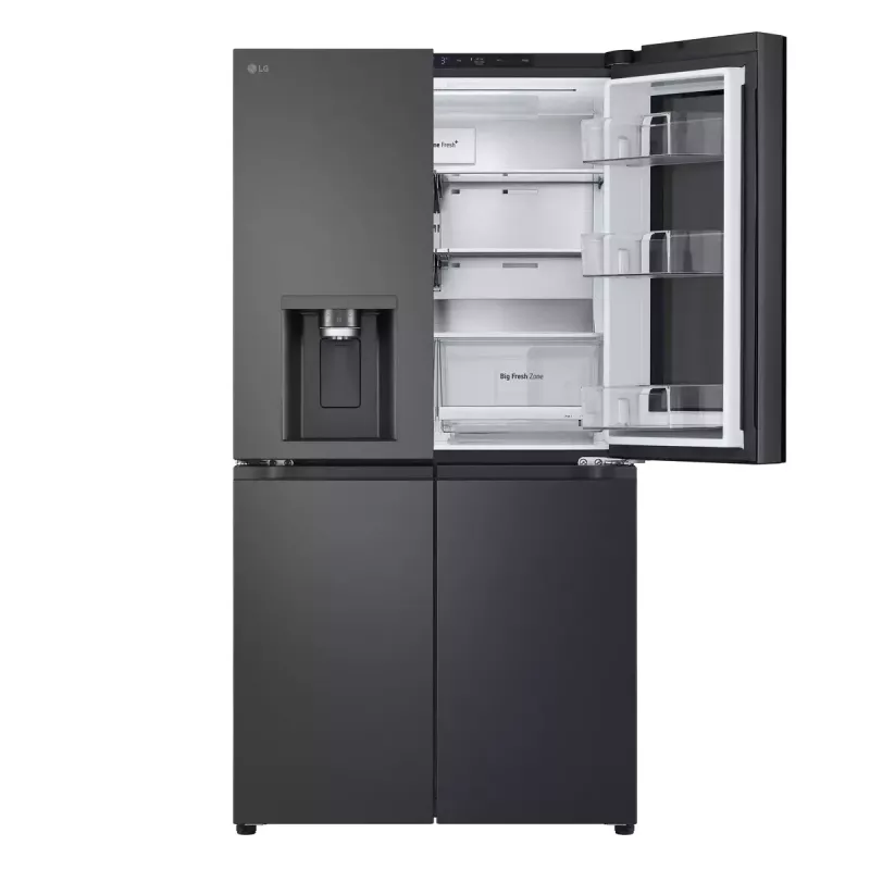 LG InstaView GMG960EVJE šaldytuvas šaldiklis šalia šaldytuvo Laisvai pastatomas 638 L Juoda