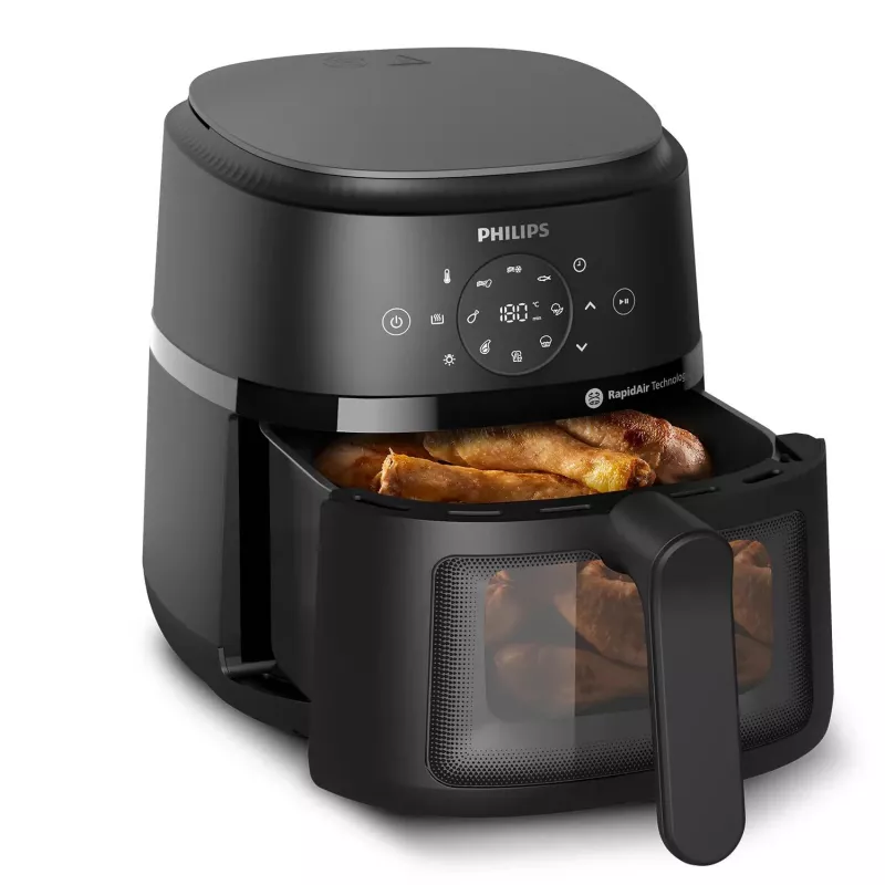 Philips 2000 serijos NA220/00 karšto oro gruzdintuvė, 4,2 l, 1500 W, juoda