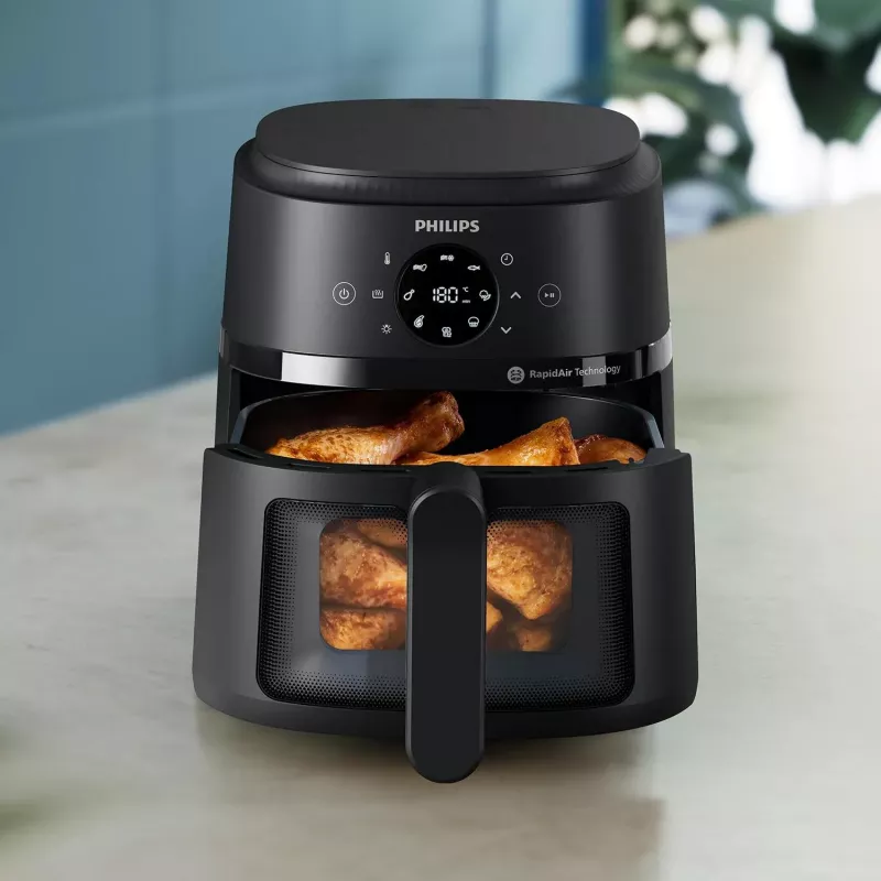 Philips 2000 serijos NA220/00 karšto oro gruzdintuvė, 4,2 l, 1500 W, juoda