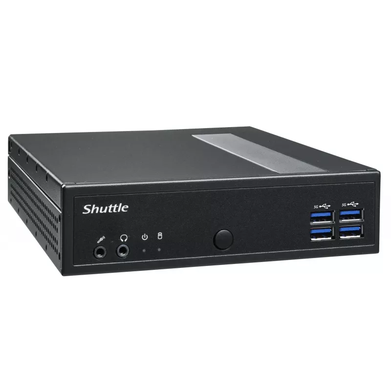 Shuttle XPC slim Barebone DL40N, Intel N150, 1x DDR5, 2x LAN (2x 2,5Gbit), 2xCOM, 1xHDMI, 1xDP, 1x VGA, beventiliu, 24/7 nuolatinis darbas