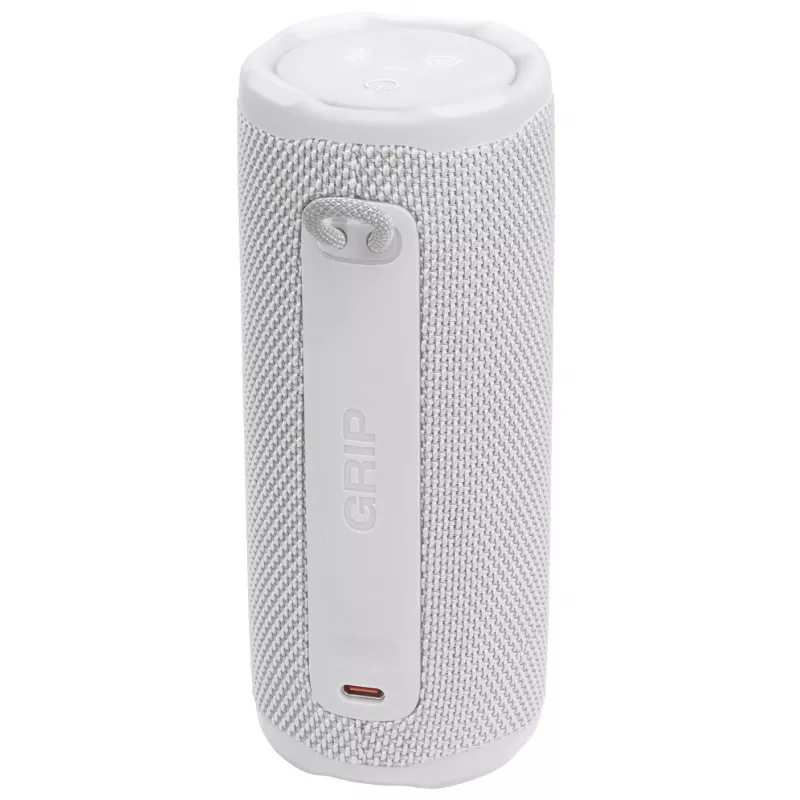 Nešiojamas monofoninis garsiakalbis JBL Grip Mono White – 16 W RMS, Bluetooth, USB-C, įmontuota baterija