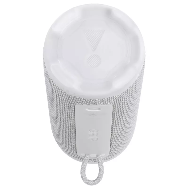 Nešiojamas monofoninis garsiakalbis JBL Grip Mono White – 16 W RMS, Bluetooth, USB-C, įmontuota baterija