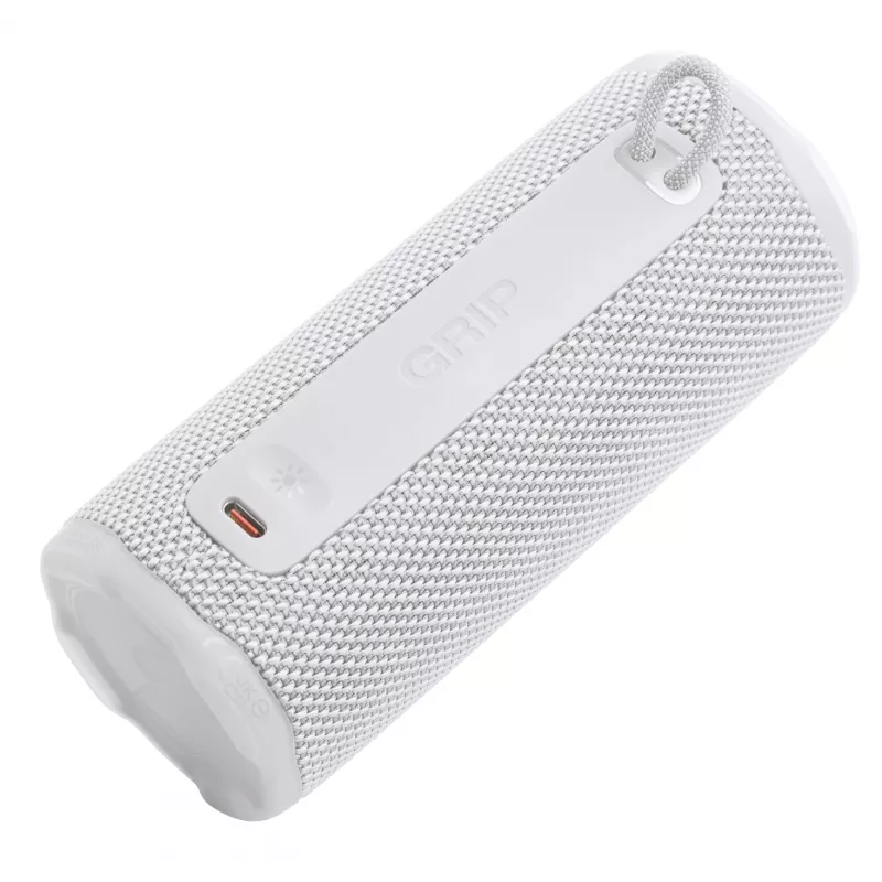 Nešiojamas monofoninis garsiakalbis JBL Grip Mono White – 16 W RMS, Bluetooth, USB-C, įmontuota baterija
