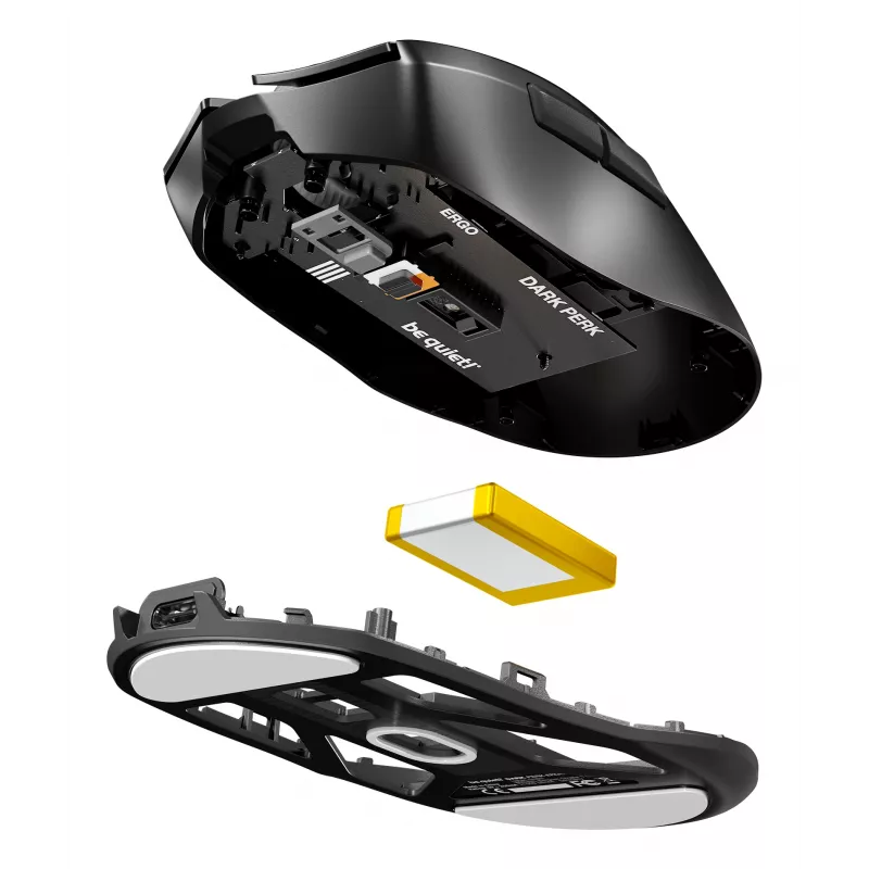 be quiet Dark Perk | Ergo pelė žaidimams dešinei rankai RF belaidė + USB Type-C optinė 32000 DPI