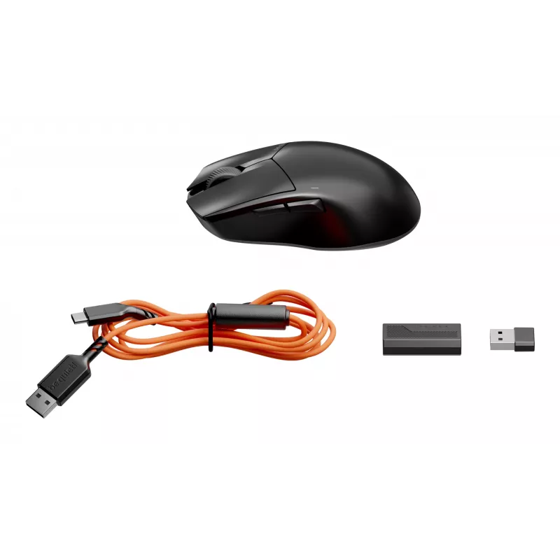 be quiet Dark Perk | Ergo pelė žaidimams dešinei rankai RF belaidė + USB Type-C optinė 32000 DPI