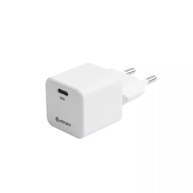 eSTUFF ES637027-BULK mobiliojo įrenginio greitasis AC įkroviklis 30 W baltas