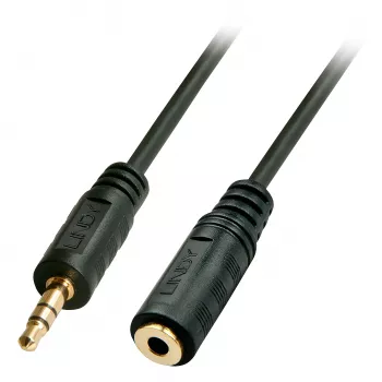 Lindy 2m Premium Audio 3.5mm Jack ilginimo laidas, 3.5mm, Kištukas, 3.5mm, Lizdas, 2 m, Juoda
