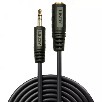 Lindy 2m Premium Audio 3.5mm Jack ilginimo laidas, 3.5mm, Kištukas, 3.5mm, Lizdas, 2 m, Juoda