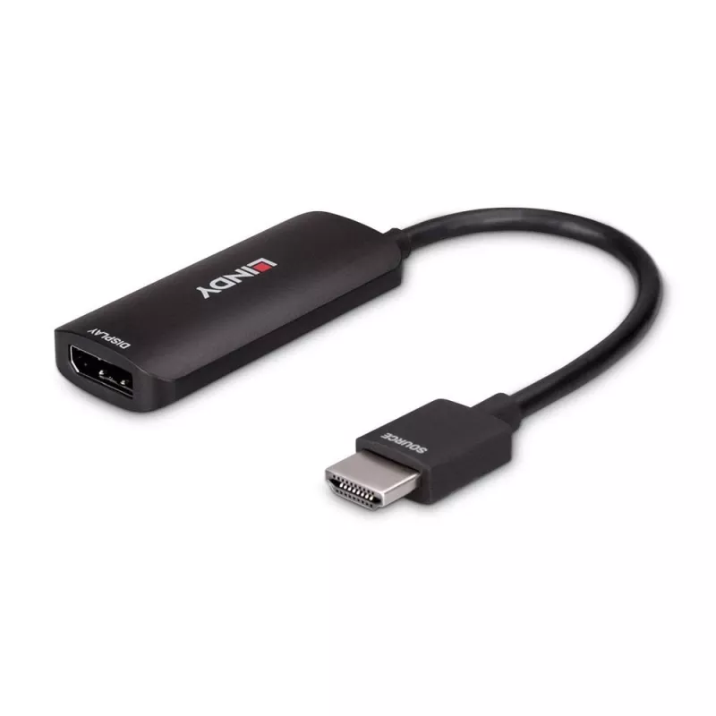 Lindy HDMI 8K60 į DisplayPort 1.4 keitiklis, 0.157 m, HDMI A tipas (standartinis), DisplayPort, Kištukas, Lizdas, Tiesus