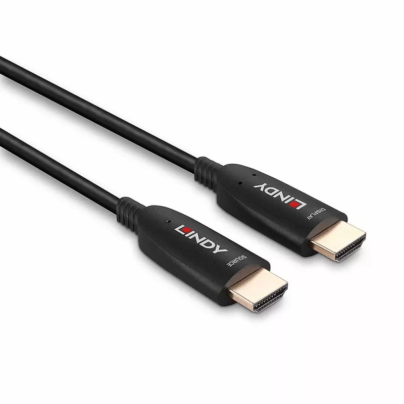 Lindy 60 m Fibro optimis hibridinis HDMI 8K60 laidas, 60 m, HDMI A tipo (standartinis), HDMI A tipo (standartinis), 48 Gbit/s, Juoda