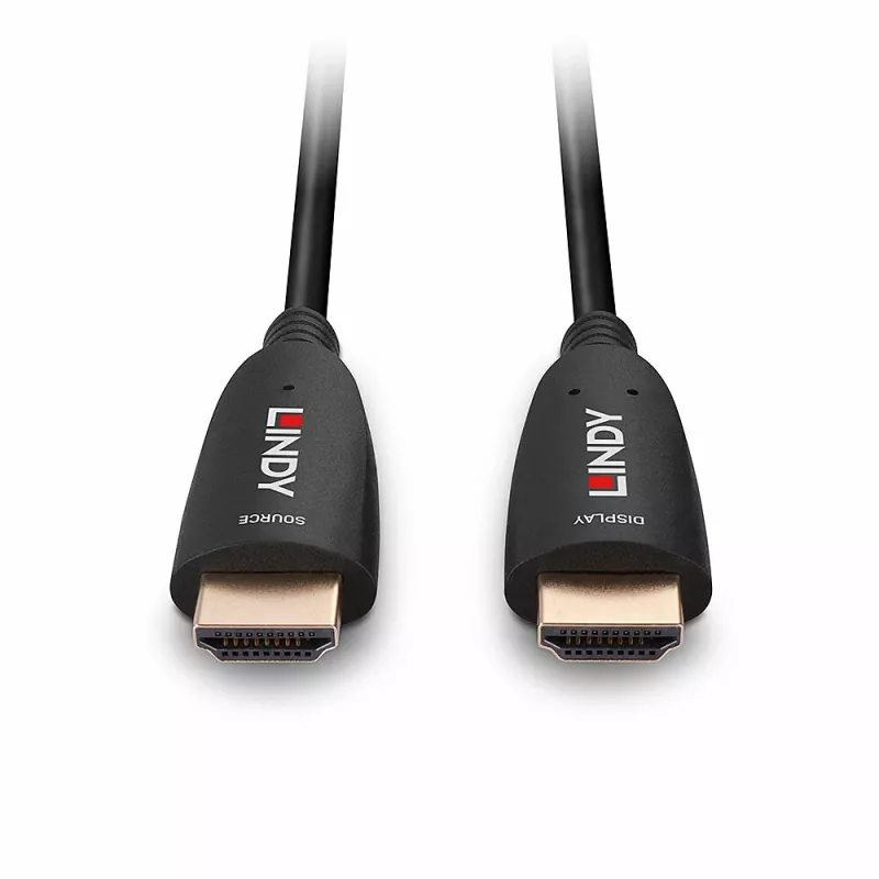 Lindy 60 m Fibro optimis hibridinis HDMI 8K60 laidas, 60 m, HDMI A tipo (standartinis), HDMI A tipo (standartinis), 48 Gbit/s, Juoda