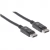 Manhattan DisplayPort 1.2 kabelis, 4K@60Hz, 1 m, Kištukas-Kištukas, su fiksatoriais, visiškai ekranuotas, juodas, garantija visam laikui