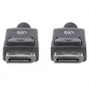 Manhattan DisplayPort 1.2 kabelis, 4K@60Hz, 1 m, Kištukas-Kištukas, su fiksatoriais, visiškai ekranuotas, juodas, garantija visam laikui