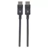 Manhattan DisplayPort 1.2 kabelis, 4K@60Hz, 1 m, Kištukas-Kištukas, su fiksatoriais, visiškai ekranuotas, juodas, garantija visam laikui