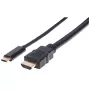 Manhattan USB-C į HDMI laidas, 4K@30Hz, 2 m, juodas, kištukas-kištukas, trejų metų garantija