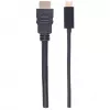 Manhattan USB-C į HDMI laidas, 4K@30Hz, 2 m, juodas, kištukas-kištukas, trejų metų garantija