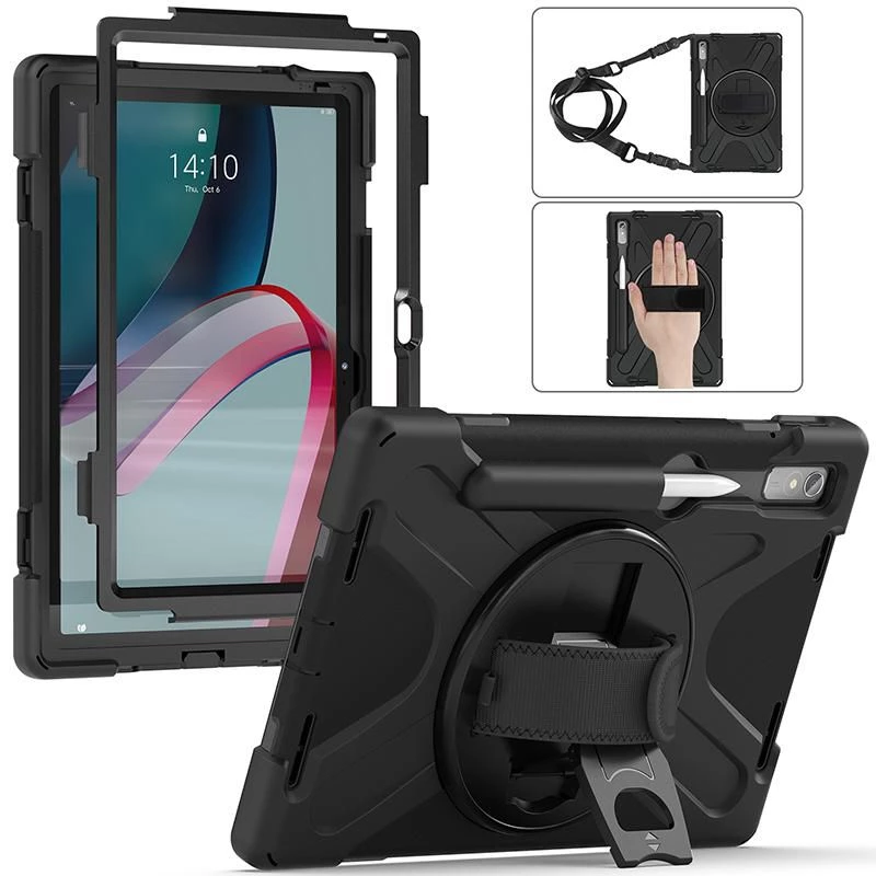 Dėklas planšetei eSTUFF, skirtas Lenovo Tab P11 Pro, polikarbonatas, 29,2 cm (11,5 colio) ekranui, 2 stovėjimo režimai, juodas