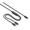 Manhattan Dual USB-C į USB-C įkrovimo laidas, 100W, 2m, vyriškas į du vyriškus, išmanusis galios daliklis